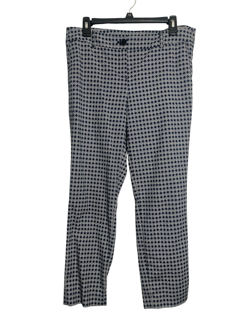 Hilary Radley Navy and White Geometric Print Women's Chinos